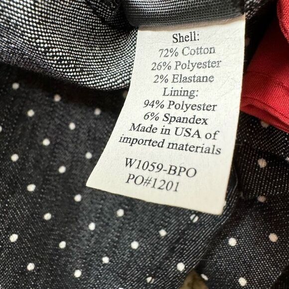 Betabrand Polka Dot Denim Skort Skirt Over Shorts in Black & Red Cotton Blend XS - Picture 14 of 14